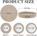 Round Placemats Set of 6 with Holder, Cotton Rope Woven Place Mats, Hot Pads for Kitchen, Heat Resistant Table Mats, 13 Inch Farmhouse Washable Braided Placemat for Kitchen Decor (Brown) - Image 3
