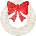 Best Choice Products 36in Pre-Lit Outdoor Christmas Wreath Decoration, LED Metal Holiday Decor for Home w/ 120 Lights, Bow - White/Red by BestChoiceProducts