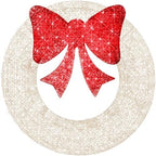 Best Choice Products 36in Pre-Lit Outdoor Christmas Wreath Decoration, LED Metal Holiday Decor for Home w/ 120 Lights, Bow - White/Red by BestChoiceProducts