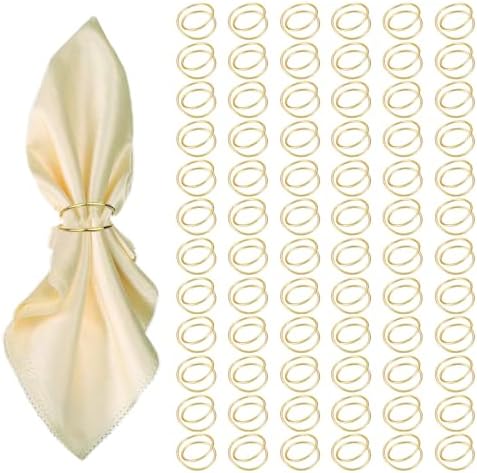 Gold Napkin Rings - 72 PCS Metal Spiral Napkin Rings(Spiral) by FORESRUM