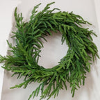 24" Real Touch Norfolk Pine Wreath, Faux Christmas Wreath for Front Door by MISSIROSE