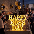 Aurelema 12 Pcs Happy Boss Day Decorations LED Letter Lights Signs - Image 3