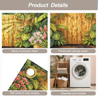 6X13FT Summer Bamboo Fence Tropical FlowersGarage Door Cover Decorations Tropical Leaves Garage Door Banner for Outdoor Indoor Summer Party Photography Backdrop - Image 3
