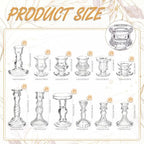 Mumufy 24 Pcs Clear Crystal Taper Candle Holders with Flameless Candles - Image 4