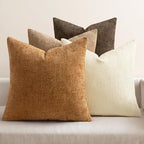 MIULEE Decorative Chenille Fall Euro Pillow Covers Brown 22x22 Pack of 4 by MIULEE