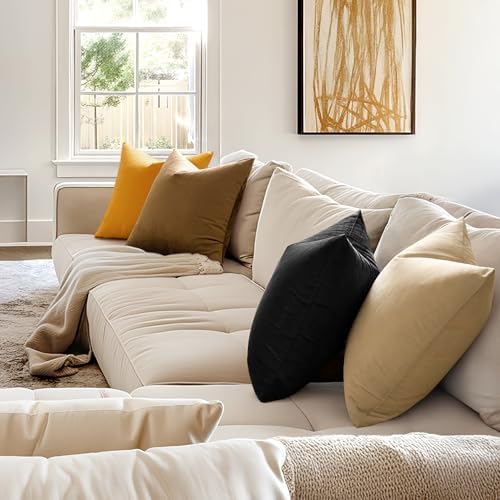 MIULEE 26x26 Inch Pack of 2 Euro Velvet Throw Pillow Covers Black - Image 3