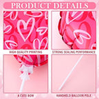 Halloscume 50 Pcs Valentines Day Heart Shaped Balloons - Multicolor Self Inflating for Anniversary, Wedding, Birthday, Proposal Party - Special Night Romantic Decorations - Image 3