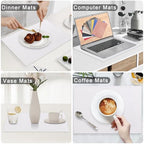 Homaxy PU Faux Leather Placemats for Dining Table, Set of 6, White - Image 6