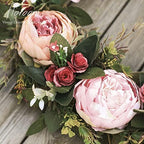 Floroom Floral Wreath, 20" Artificial Pink Peony Wreath for Front Door Decorations Wall Decor - Image 3