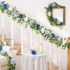 Livole 2Pcs 12 Ft Flower Garland Decoracion Blue Peony Floral Garland - Image 6