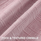 decorUhome Textured Chenille Throw Pillow Covers 22x22 Set of 2 Blush Pink - Image 6