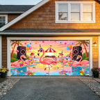 ANNA QUEEN 7x16 ft Garage Door Banner,Reusable Large Outdoor Backdrop for Tropical,Patriotic,Graduation and Christmas Party Decorations (Pink Flamingos) - Image 4