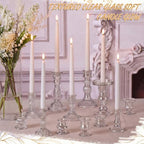 Mumufy 48 Pcs Clear Crystal Taper Candle Holders with Flameless Candles - Image 7
