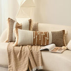 Burnt Orange Boho Lumbar Pillow Cover 14x36 Inches - Image 5