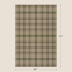JTJ Easy Jute Plaid Rug 4x6, Beige & Sage Green, Washable Outdoor Rug - Image 2