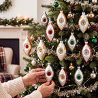 12 Pcs Vintage Glass Christmas Ornament Reflector Decor, Fresh - Image 2