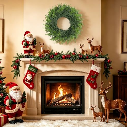 Cllayees 26" Large Norfolk Pine Christmas Wreaths for Front Door - Image 6