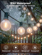 25FT LED G40 Frosted White Outdoor String Lights 27 Shatterproof Globe Bulb - Image 3