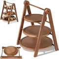 Marsui 3 Tier Fall Wooden Serving Trays Round Cupcake Stand Platters by Marsui