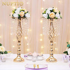 NUPTIO Flower Balls Wedding Table Centerpieces, Peachy Champagne & White - Image 3
