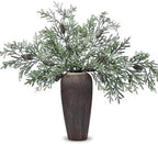 Giegxin 4 Pcs 25.6" Norfolk Pine Branches Frosted with Pinecones - Image 3