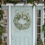 2 Pcs Christmas Snow Norfolk Pine Garlands, 6 Ft White Frost Artificial Greenery Garland, Faux Snowy Pine Cedar Garland Ornaments for Mantle Fireplace Table Indoor Outdoor Xmas Decoration - Image 6