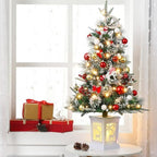 3ft Prelit Snow Flocked Christmas Tree with Light Up White Moose Box Base - Image 3