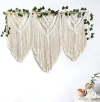 guzhiou large macrame wall hanging - Boho Tapestry Macrame Wall Decor Art- Chic Bohemian Handmade Woven Tapestry Home Decoration for Bedroom Living Room Apartment Wedding Party - 43"x32" (with Ivy) by guzhiou