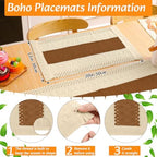 4 Sets Dining Table Decoration Boho Placemat, Caramel, 12x72 - Image 3