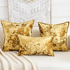 Premium Series, Crushed Velvet Throw Pillow Covers, Luxury Thick Cushion Cases for Home Decor, Gold, 12x20 Inch, Covers Only - Image 5