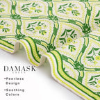 FINGERCRAFT Cloth Napkins Set of 12 Cotton Linen, 20x20 Inch, Damask Green - Image 6