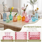 42 Pcs Vases Bulk Colored Glass Bud Vases,Mini Small Colored Vintage Vases - Image 3
