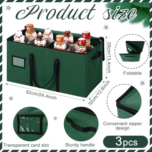 Soaoo 3 Pcs Christmas Nutcracker Storage Boxes,Green - Image 2