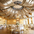 4 Panels 5ft(W) x 20ft(H) Champagne Backdrop Curtain for Wedding Parties by PartyVillage