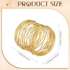 24 Pieces Napkin Rings Holders Handmade Round Mesh Heavy Duty Metal Napkin Rings Holder for Dinner Decoration Dining Table Parties Wedding Christmas (Gold) - Image 2