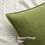 MIULEE Pack of 2 Moss Green Decorative Chenille Pillow Covers 20x20 Inch - Image 2