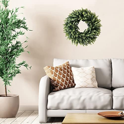 20” Wreaths for Front Door Spring Summer Green Boxwood Door Wreath for All Seasons Living Room Bedroom Window Wall Indoor Outdoor Farmhouse Easter St. Patrick's Independence Day Home Decoration - Image 3