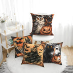 Vintage Halloween Throw Pillow Covers 18 X 18 Inch Set of 4 Decorative Cushion Cover Home Decor for Sofa Chair Couch Bedroom Living Room - Image 3