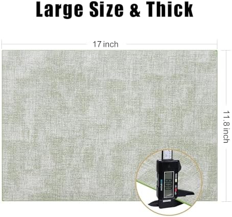 Homaxy PU Faux Leather Placemats for Dining Table, Set of 12, Grass Green - Image 5