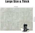 Homaxy PU Faux Leather Placemats for Dining Table, Set of 8, Grass Green - Image 5