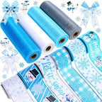 10 Pcs Winter Ribbon 4 Rolls Mesh Ribbon 6 Rolls Wired Ribbons by Yuefunny