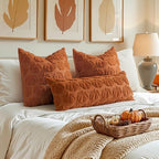 MIULEE Fall Pillow Covers Pumpkin Fall Decor 24x24 Dark Rust - Image 3