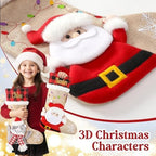 Personalized Christmas Stockings with Embroidered Name & Monogram,Custom 3D Xmas Character Stocking,18” Large,Santa,Snowman,Reindeer,Dog,Cat Fireplace Hanging Burlap Plaid Stockings(3 Pack) - Image 2