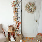 MIZII Fall Decor Artificial Maple Leaf Pumpkin Garland 6FT Fake Autumn Vines Garland Thanksgiving Halloween Harvest Decorations for Porch Mantle Table Centerpieces Fireplace Farmhouse (White PK) - Image 5
