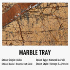 Koville Indian Natural Marble Decorative Tray, 12"x6" - Countertop Organizer, Catchall for Perfume, Candles, Jewelry - Image 3