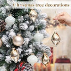 Zomiboo 12 Pcs Gold Glass Christmas Ball Ornaments Set 3.15" - Image 3