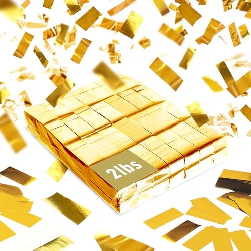 JAPJA Tissue Paper Confetti Bulk Refill, Metallic Gold, 2.2lb by JAPJA