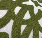 Alysheer Boho Embroidered Throw Pillow Cover 18"x18" Set of 2, Olive Green - Image 3