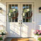 Summer Fall Flower Wreath for Front Door 20 Inch Hydrangea Door Wreath - Image 4