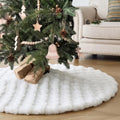 ORTIGIA Bubble Faux Fur White Christmas Tree Skirt 48 Inch by ORTIGIA